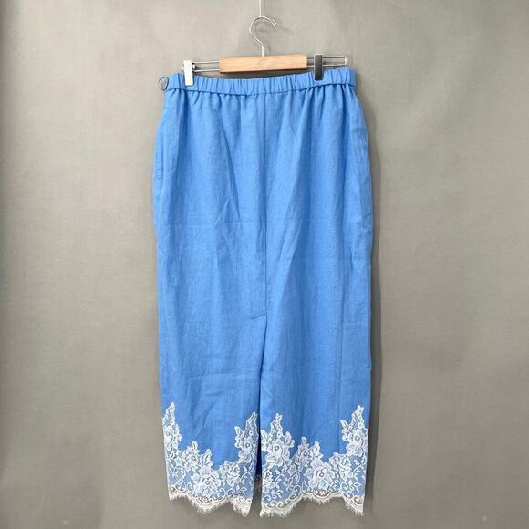 WAYF Pippa Lace Linen Blend Skirt Womens Large Cottagecore Romantic Soft Girl - Picture 3 of 6